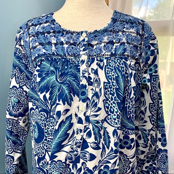 J. Crew Embroidered Floral Popover Top - Picture 3 of 8